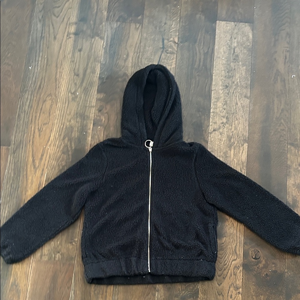 RD Style Fuzzy Black Zip Up